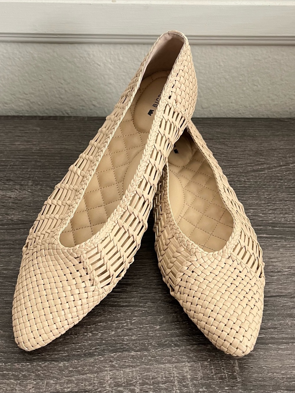 Birdies Woven Pointed Toe Flats Beige Cream Size 7.5 - Picture 3 of 7